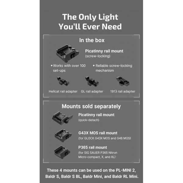 Крепеж за пистолетен фенер Olight за Glock43X MOS/Glock 48
