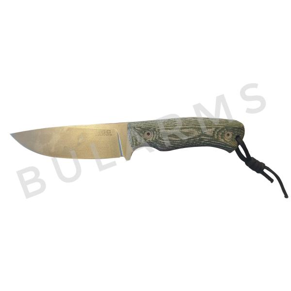 Нож Ego Mod.41 зелена микарта и черна кожена кания