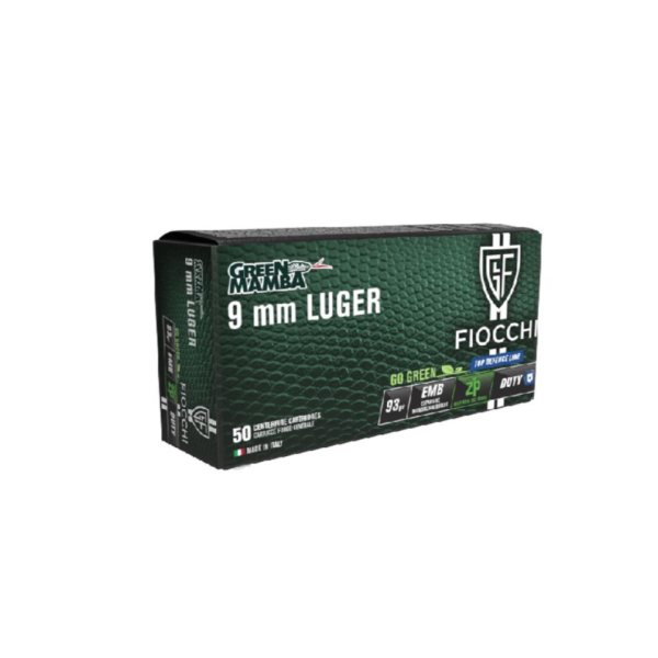 Патрони Fiocchi 9x19 EMB Black Mamba Green