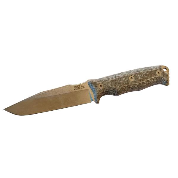 Нож Ego Mod.50 сива микарта с кожена кания