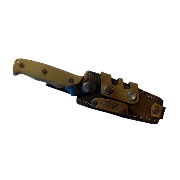Нож Ego Mod.50 зелена G10 с кожена кания