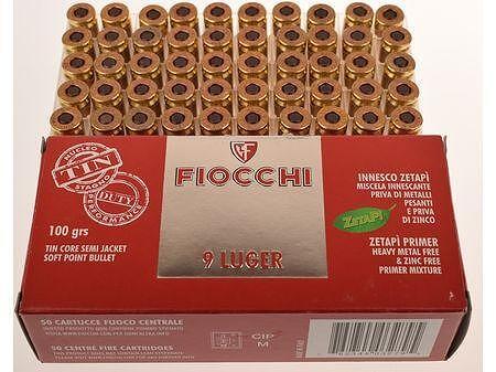 Патрони Fiocchi TIN - кал. 9x19,  100 gr